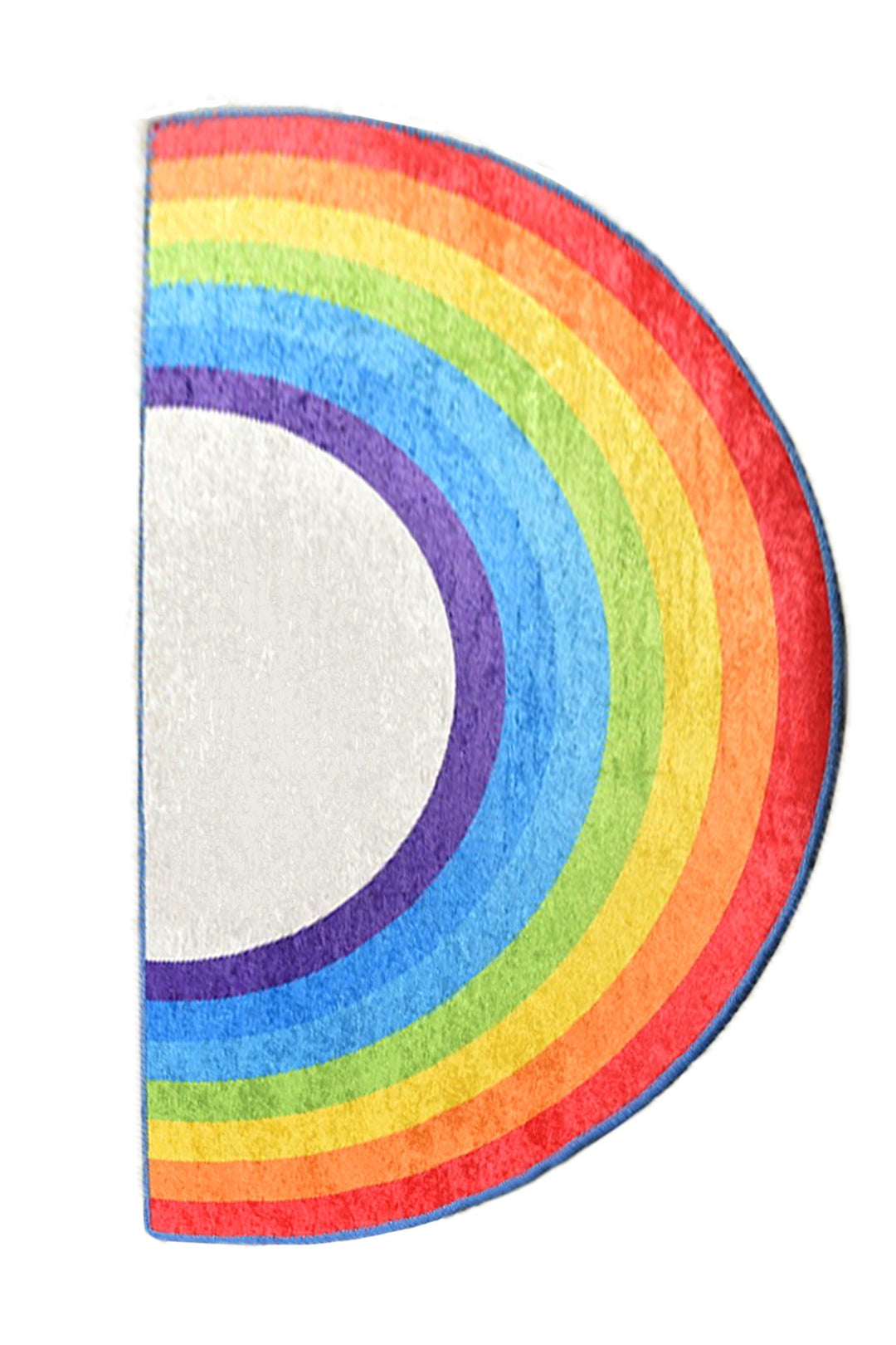 TEPPI Rainbow gulvtæppe til børn halvrund multifarvet polyester 85x160