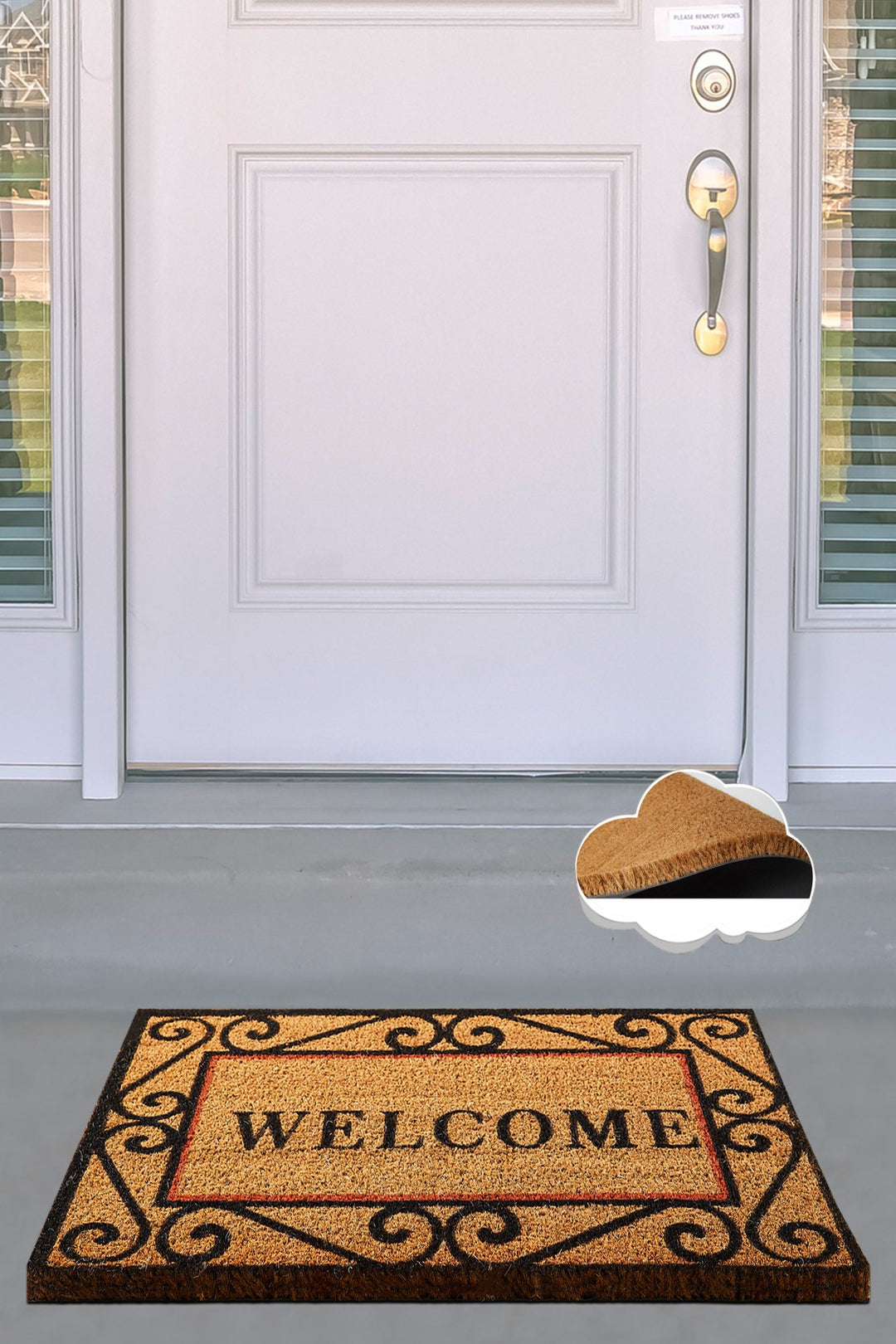 TEPPI Fold Coco dørmåtte m. mønster rektangulær multifarvet kokos 60x40