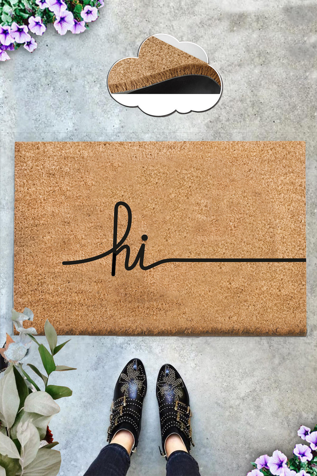 TEPPI Coco Melatti dørmåtte m. mønster rektangulær multifarvet coir 60x40