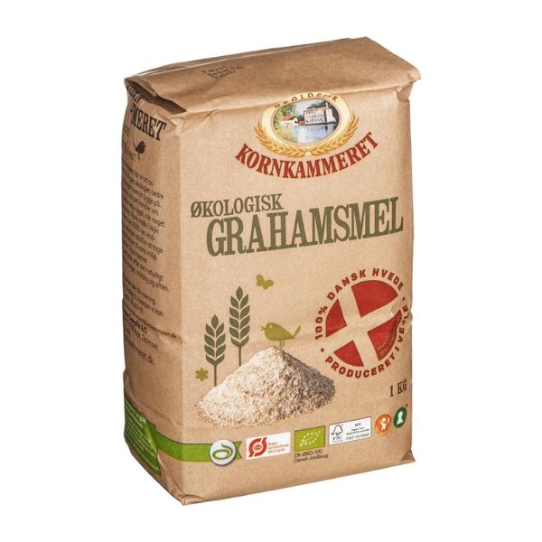 Produktbillede af Grahamsmel Øko Kornkammeret 1kg på tilbud i premium kvalitet