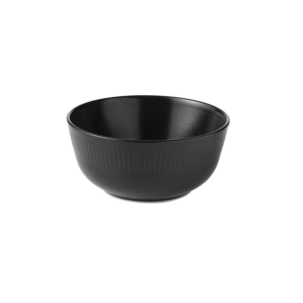 Produktbillede af Aida Groovy skål stentøj sort 14,5 cm i premium kvalitet