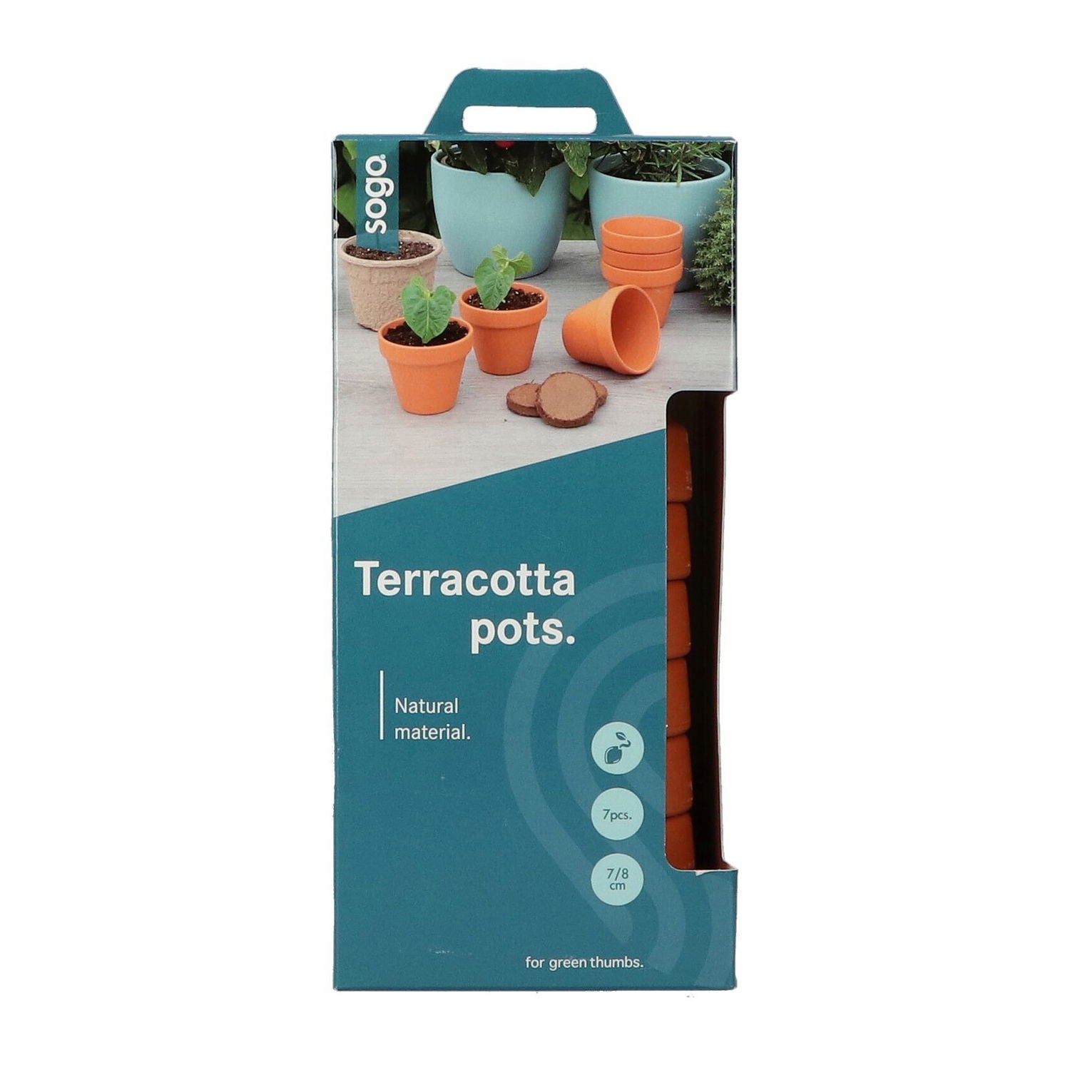Produktbillede af Terracotta potter 8 cm 7 stk. på tilbud i høj kvalitet