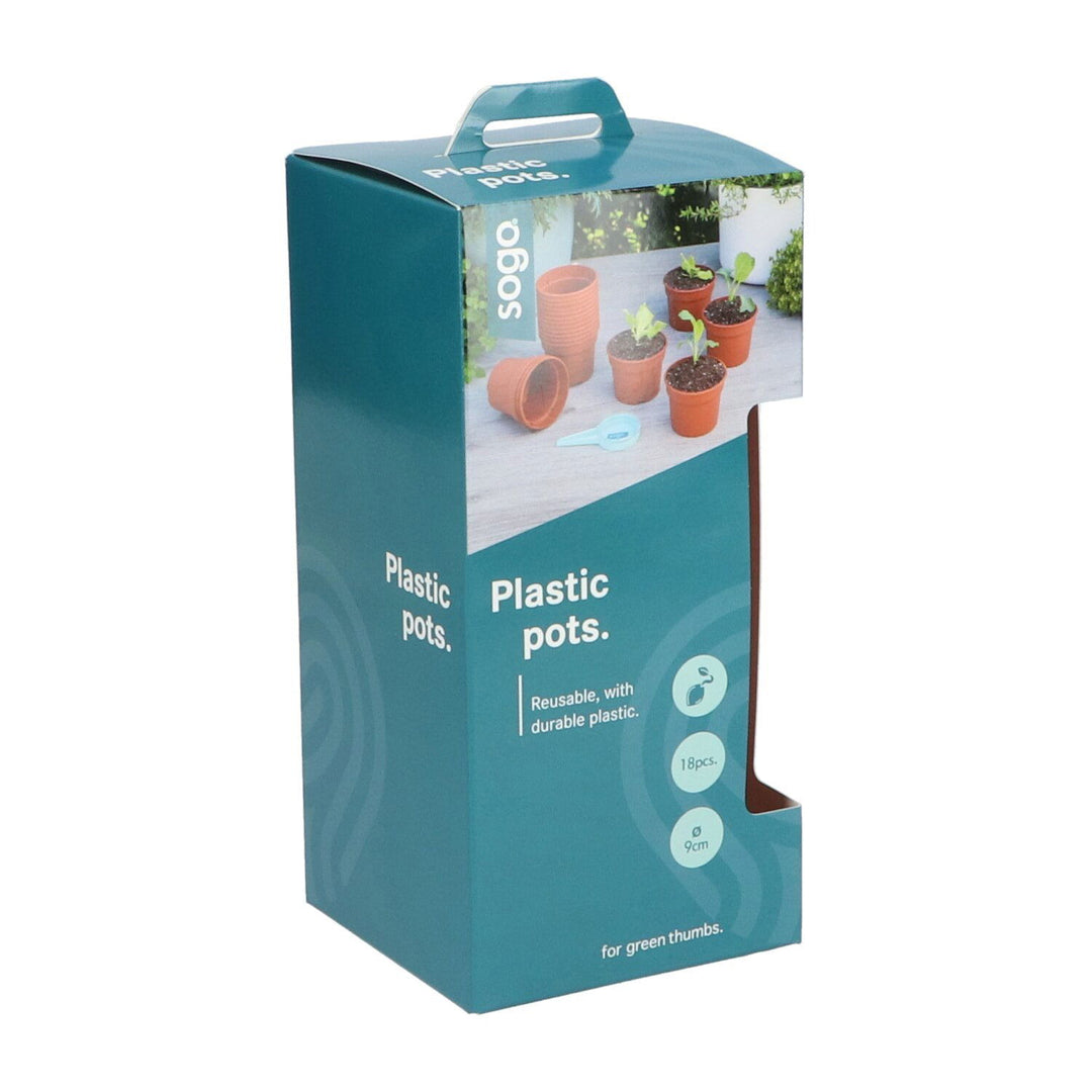 Produktbillede af Plantepotter i plast Ø9 cm 18 stk. på tilbud i høj kvalitet
