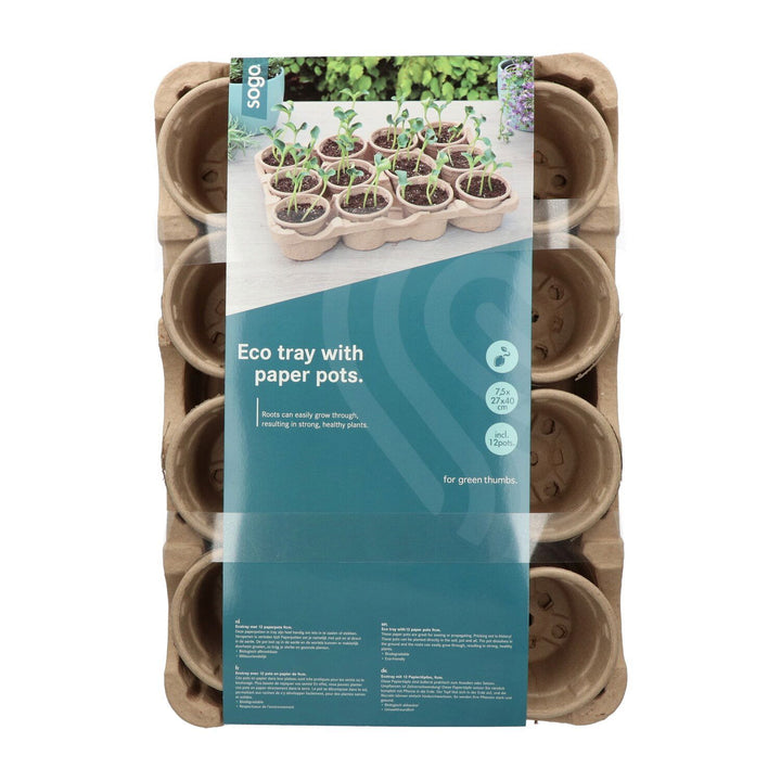Produktbillede af Potter i bakke 12 potter på tilbud i høj kvalitet