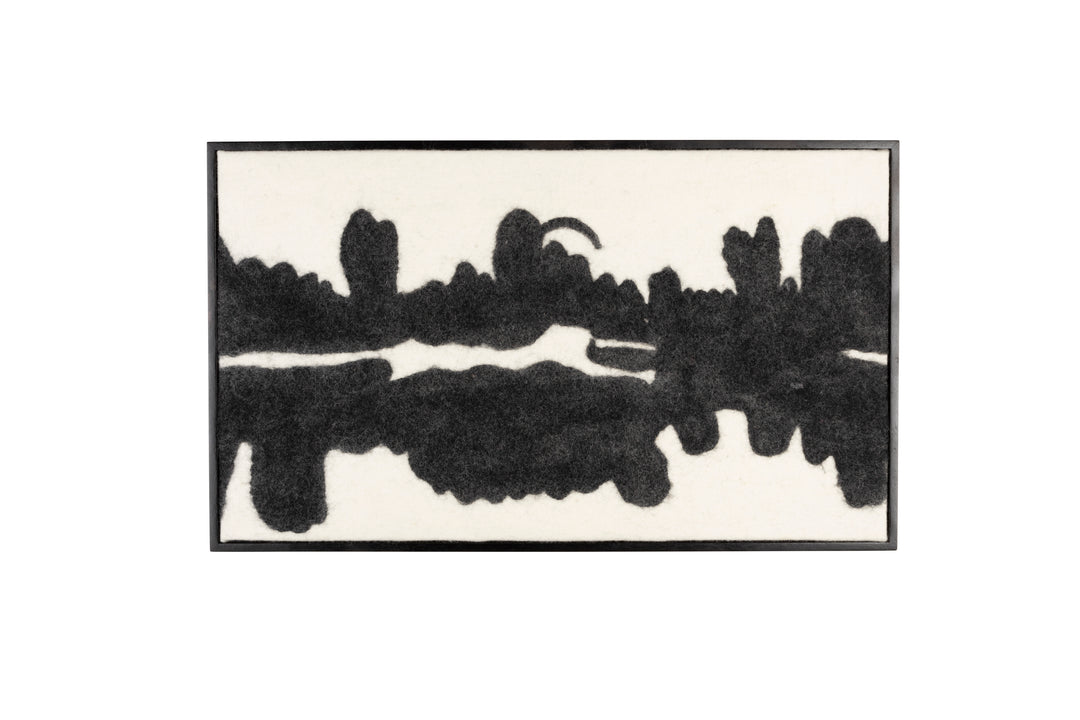 DUTCHBONE Samudra vægdekoration rektangulær sort uld og mangotræ 94x56