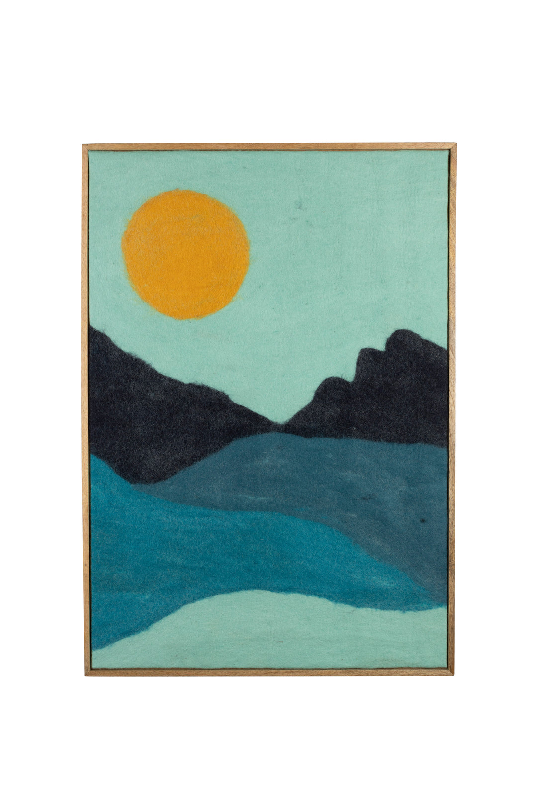 DUTCHBONE Gandhi vægdekoration rektangulær blå/multifarvet uld og mangotræ 100x70