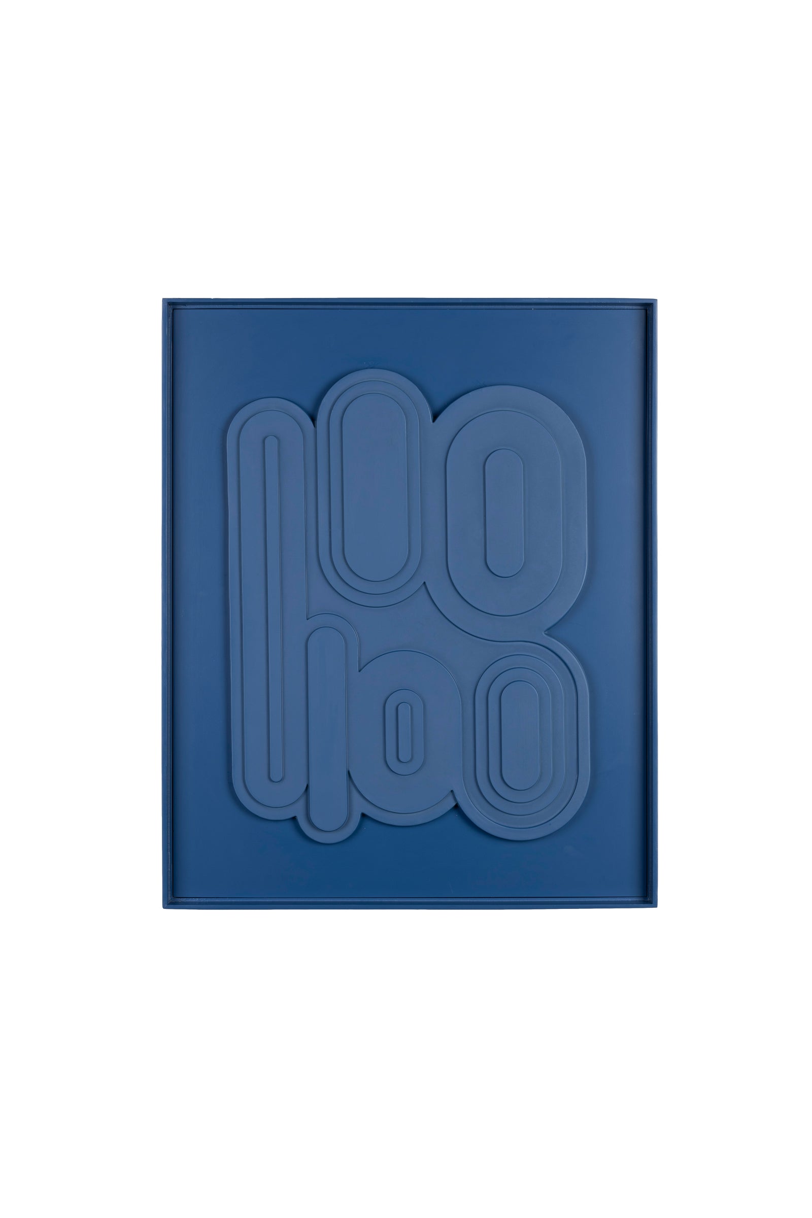 Produktbillede af ZUIVER August vægdekoration 3D rektangulær blå gips og blå træramme 64x52 i premium kvalitet