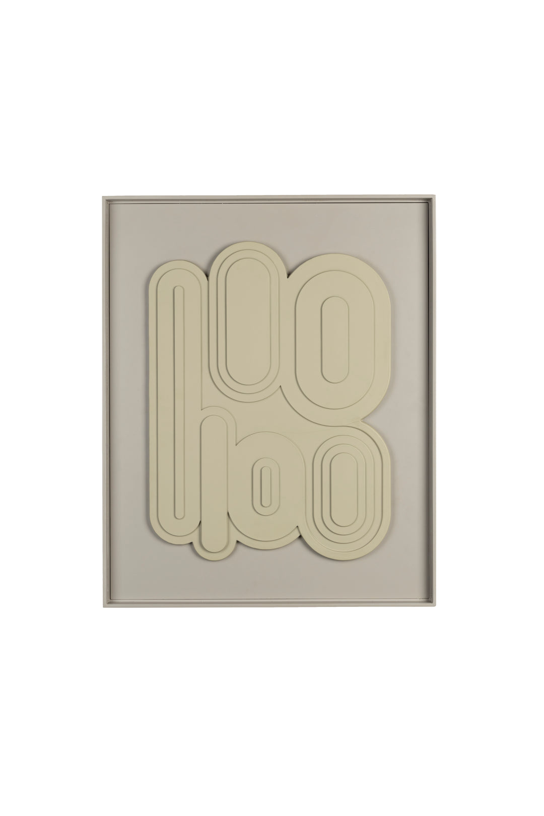 Produktbillede af ZUIVER August vægdekoration 3D rektangulær beige gips og rice træramme 64x52 i premium kvalitet