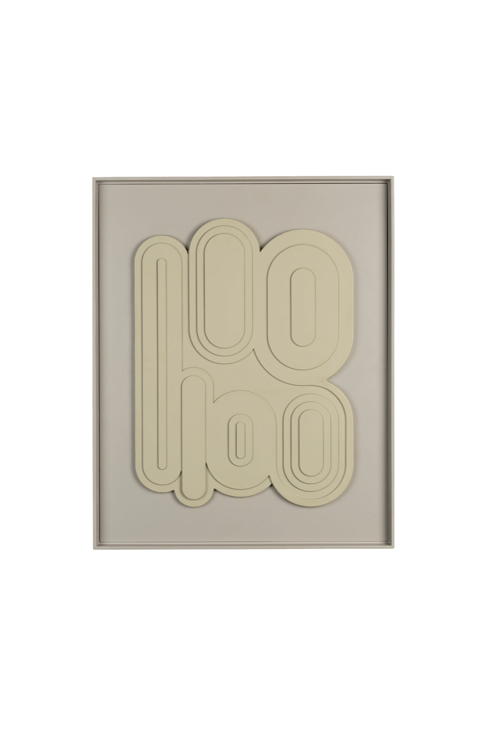 Produktbillede af ZUIVER August vægdekoration 3D rektangulær beige gips og rice træramme 64x52 i premium kvalitet