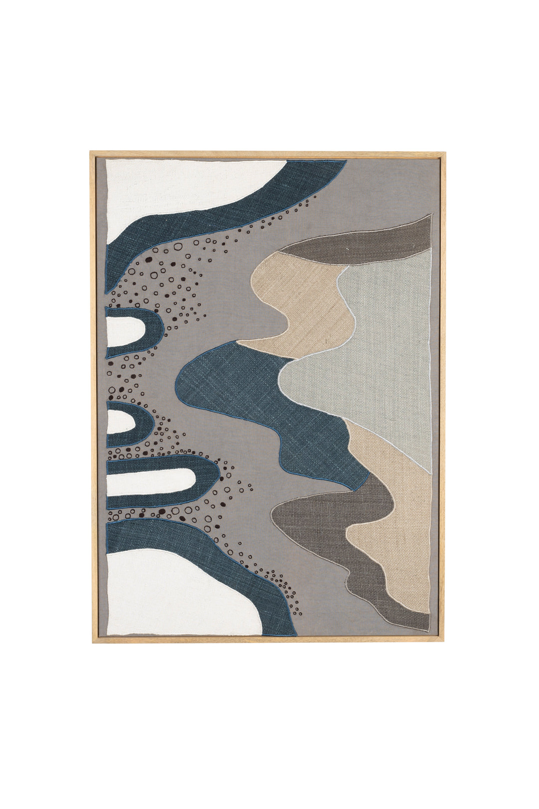 ZUIVER Coastal vægdekoration rektangulær multifarvet stof og mangotræ 104x75