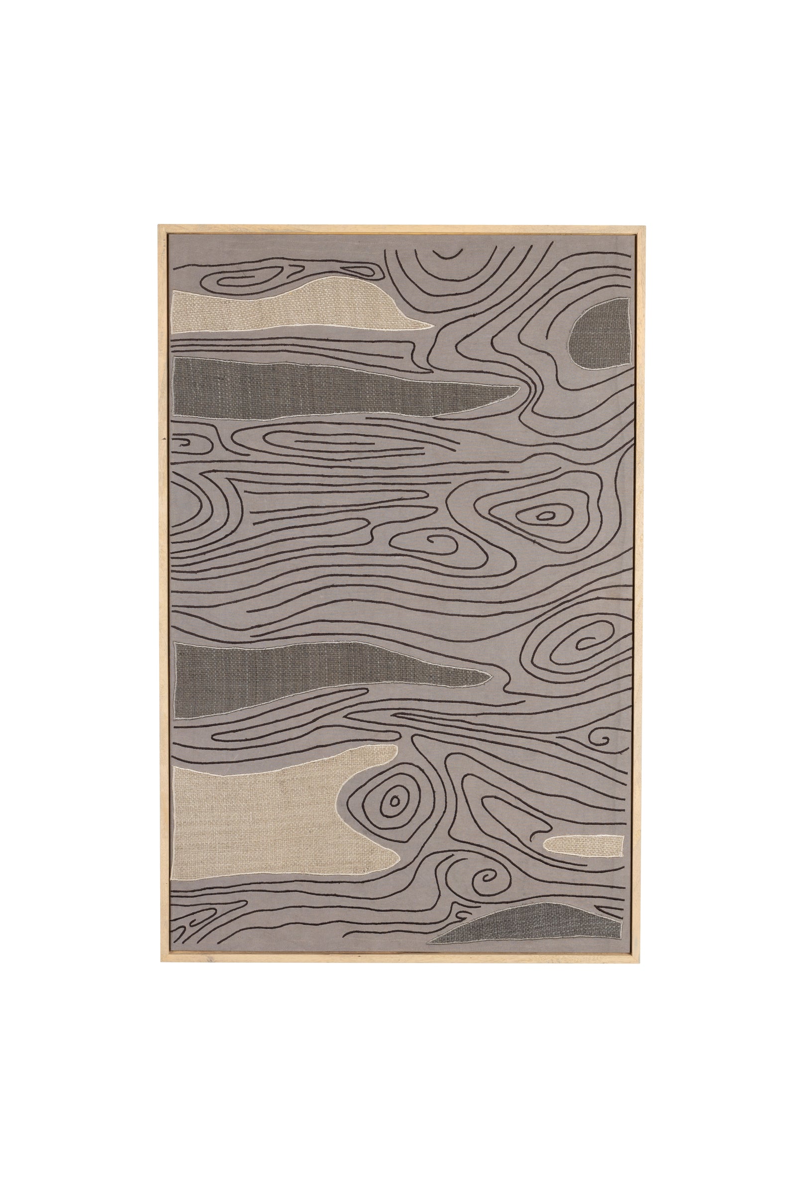 Produktbillede af ZUIVER Shallow vægdekoration rektangulær multifarvet stof og mangotræ 104x68 i premium kvalitet