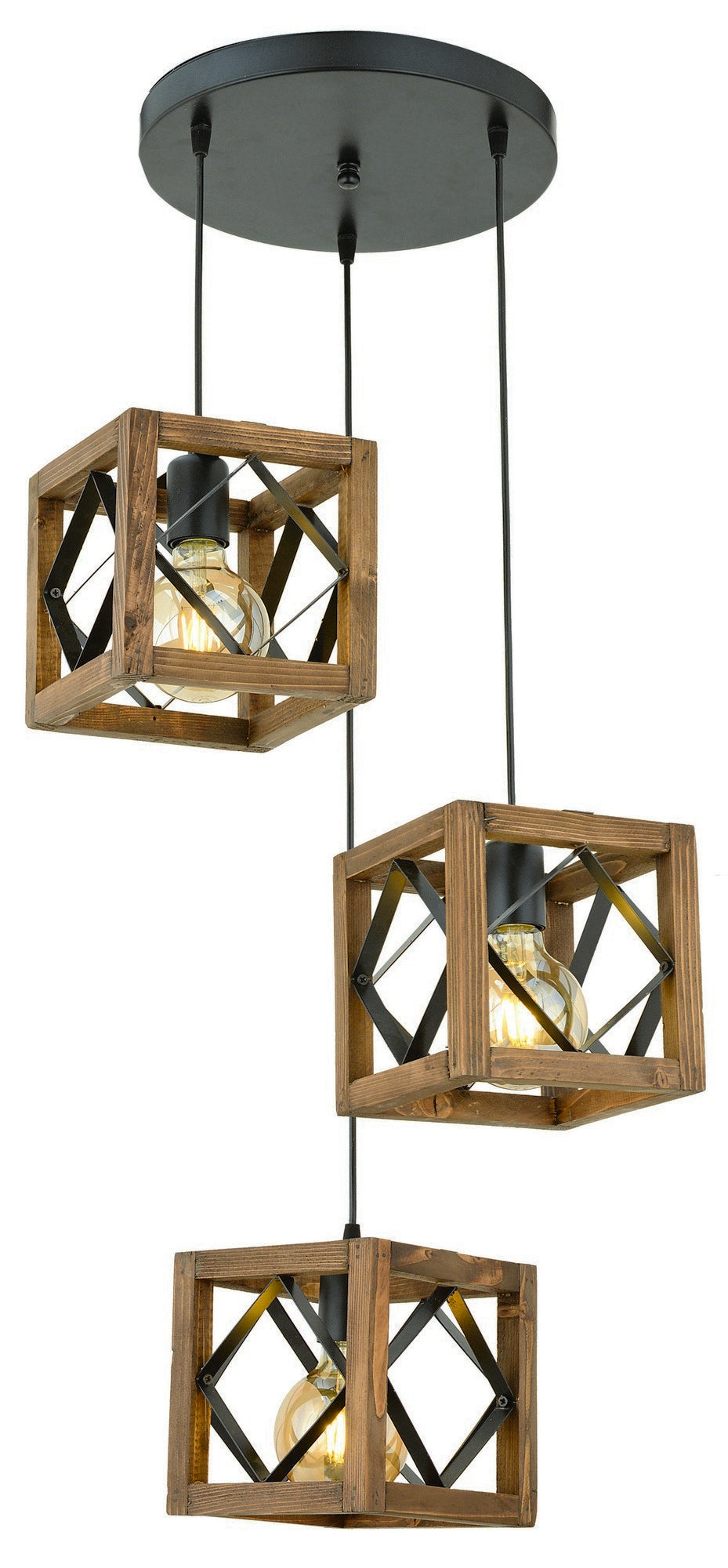 LUMI loftlampe natur grantræ og sort metal