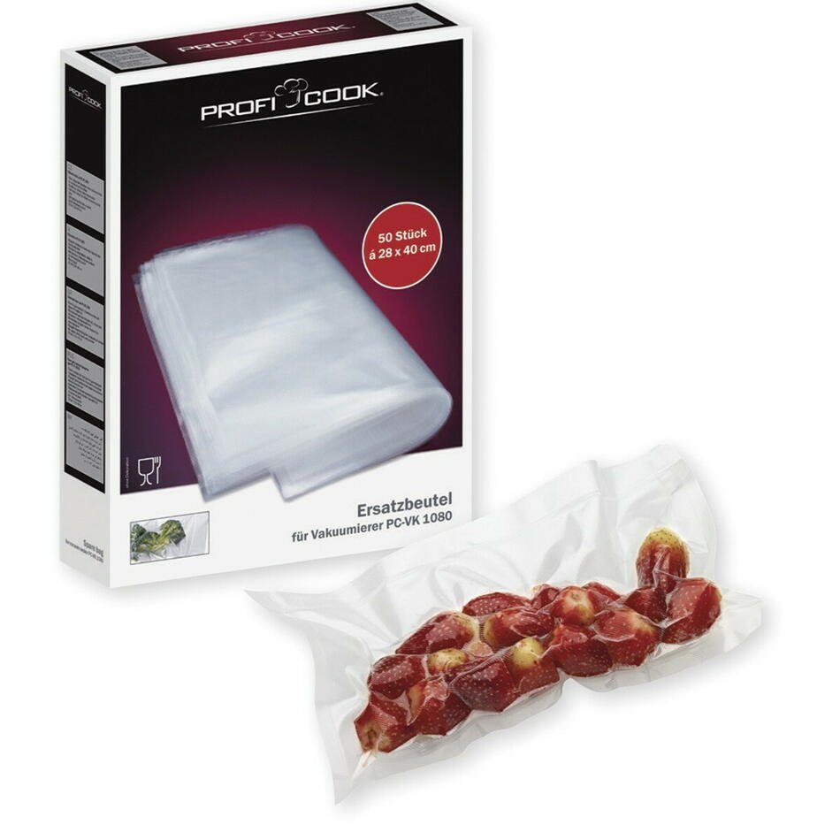 Vakuumposer 28x40cm. 50stk. Profi Cook ❤ Kæmpe udvalg i FUNNORDIC ❤ Billig fragt og hurtig levering 2 - 5 hverdage - Varenummer: BAR-13301 / Ean: '4006160101522 på lager - Udsalg på Køkken Køkkenmaskine Vakuummaskiner Spar op til 54% - Over 454 kendte brands på udsalg