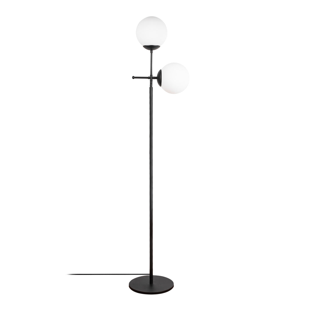 LUMI Le Creusot gulvlampe glas og sort metal