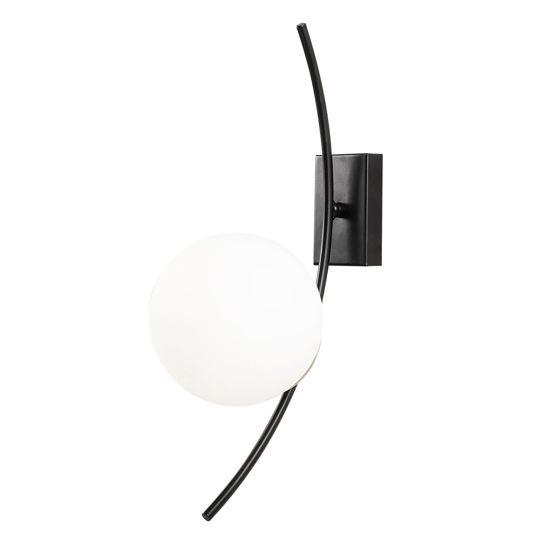 LUMI loftlampe hvid glas og sort metal