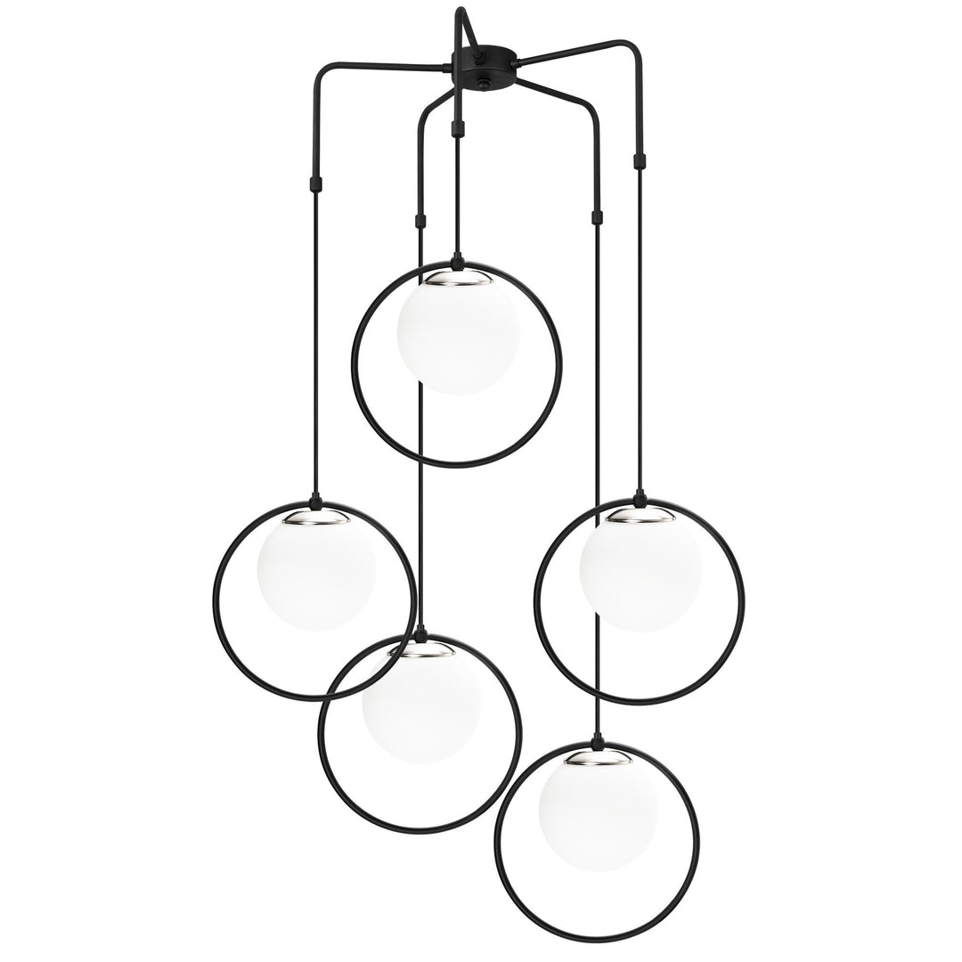 LUMI loftlampe hvid glas og sort jern