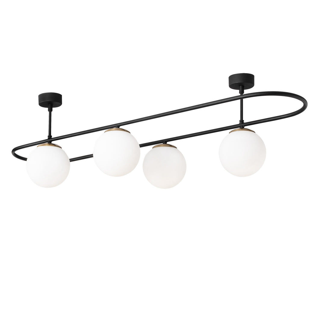 LUMI Colmar loftlampe hvid glas og sort jern