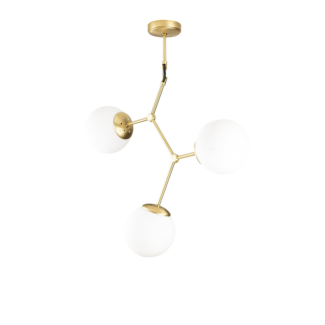 LUMI loftlampe hvid glas og guldfarvet metal