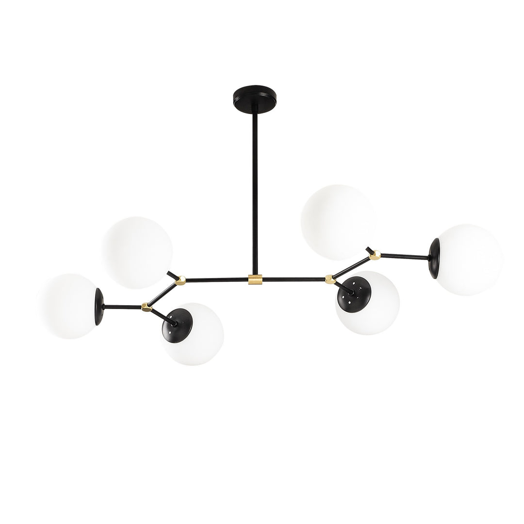 LUMI Lunaris loftlampe hvid glas og sort metal