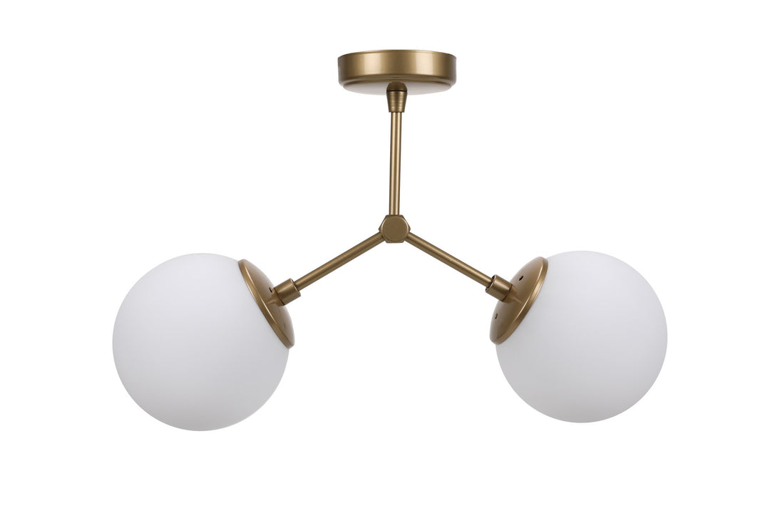 LUMI Astralis loftlampe hvid glas og guld metal