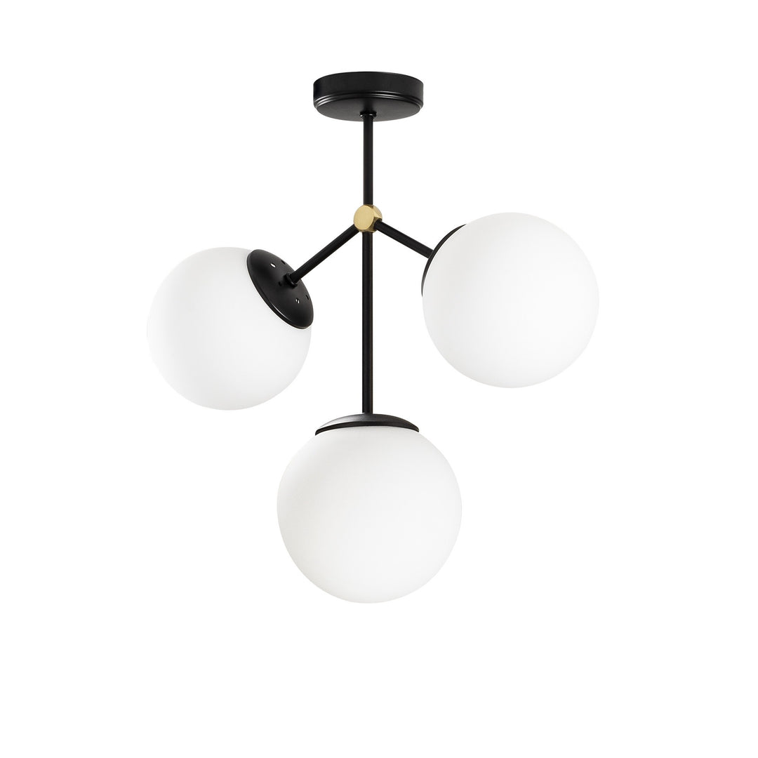 LUMI Terrassa loftlampe hvid glas og sort metal