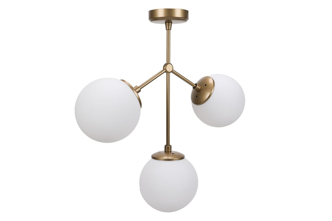LUMI Matera loftlampe hvid glas og guldfarvet metal