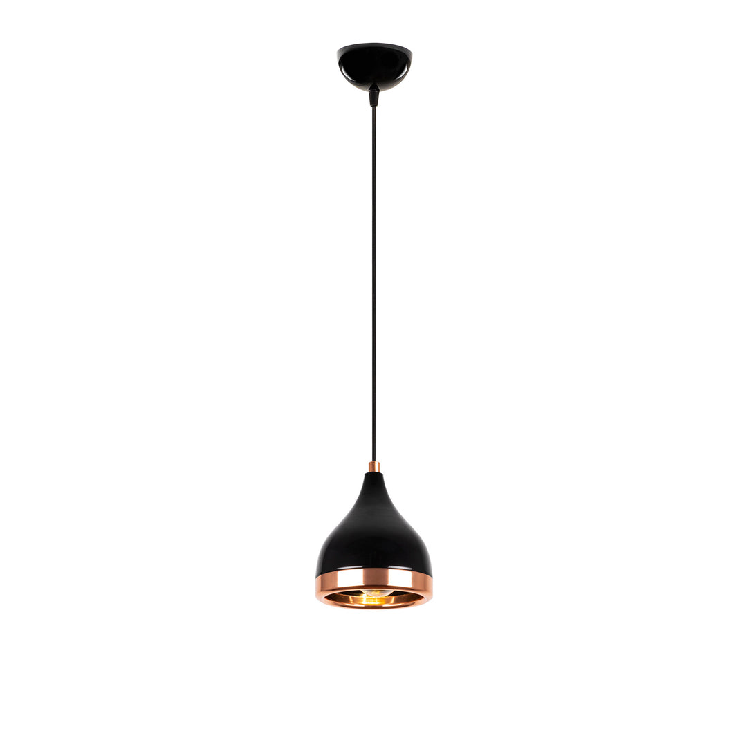 LUMI Y?ldo loftlampe m. justerbar højde kobber og sort metal