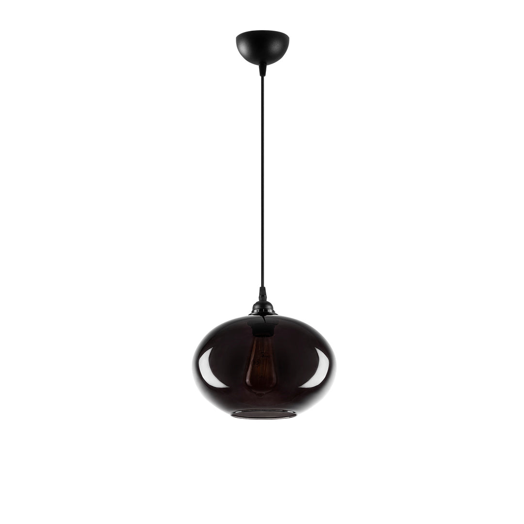 Produktbillede af LUMI loftlampe røgfarvet glas og metal i premium kvalitet