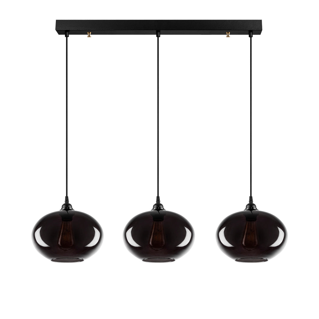LUMI Celestria loftlampe røgfarvet glas og metal