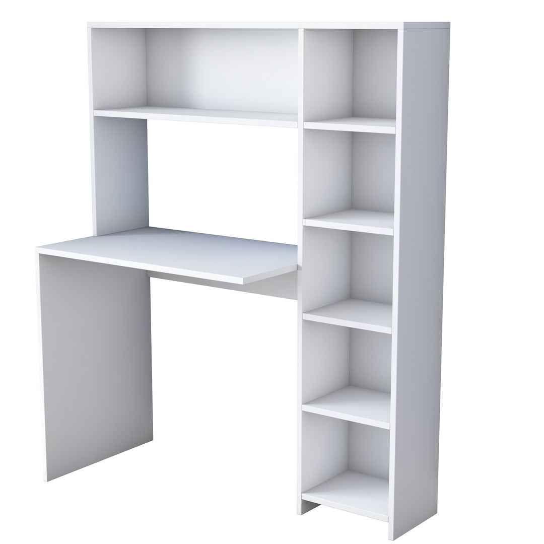 NORDVÄRK HA104 skrivebord m. 5 hylder hvid melamin 113,2x40