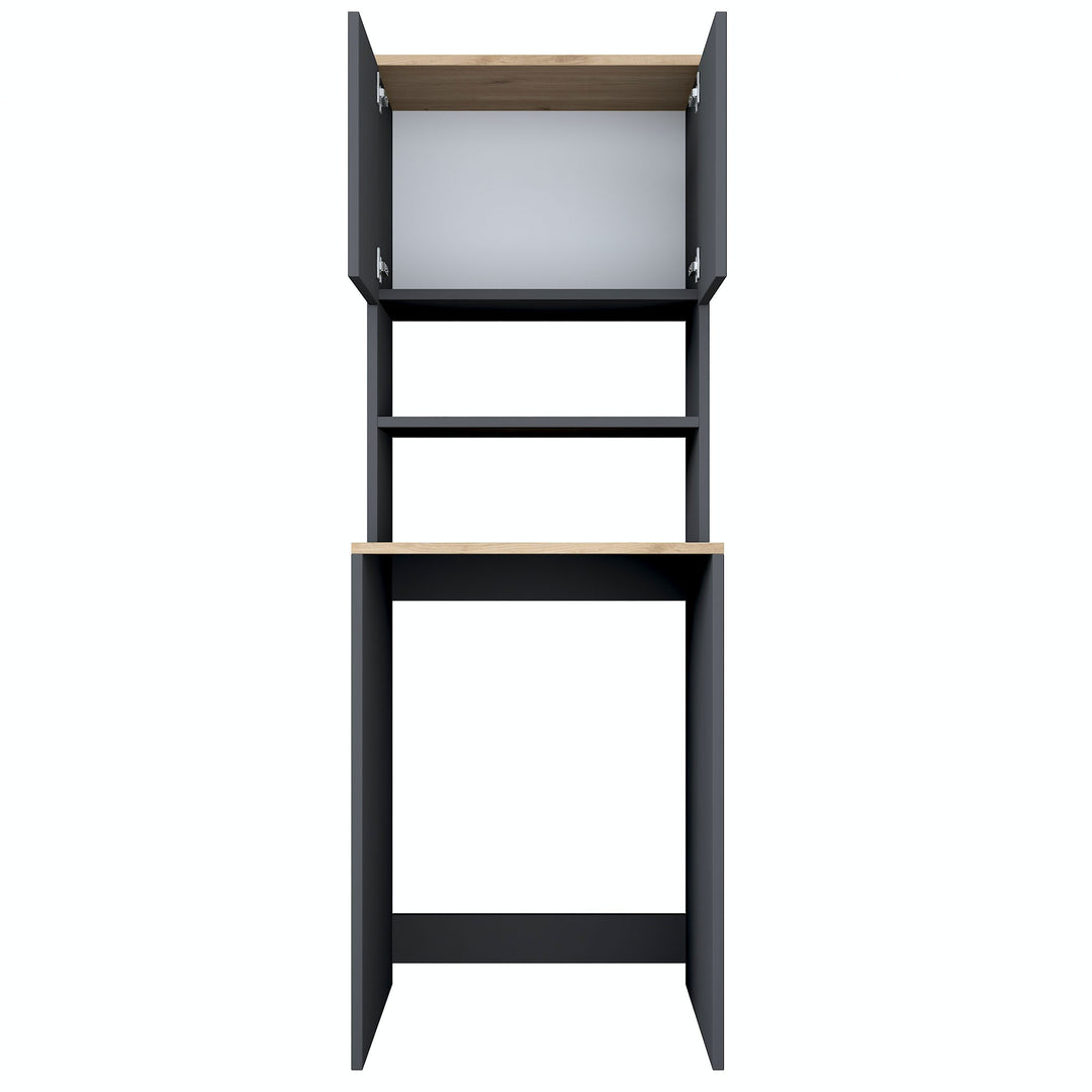 NORDVÄRK KD101 2674 vaskemaskineskab m. 2 låger og 1 hylde antracit og brun melamin 65x60
