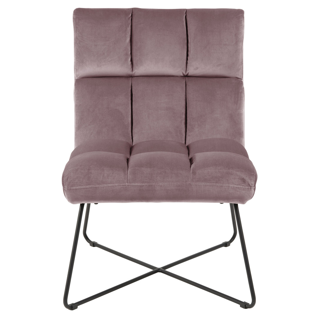 Produktbillede af ACT NORDIC Alba loungestol støvet rosa polyester og sort metal i premium kvalitet