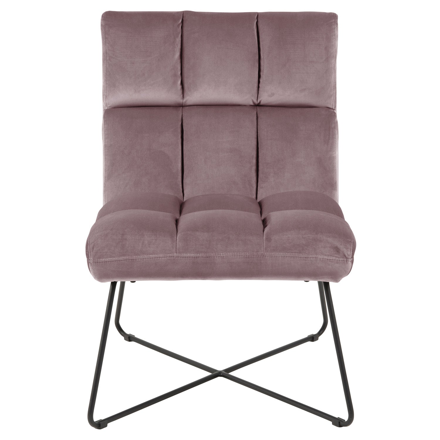 Produktbillede af ACT NORDIC Alba loungestol støvet rosa polyester og sort metal i premium kvalitet