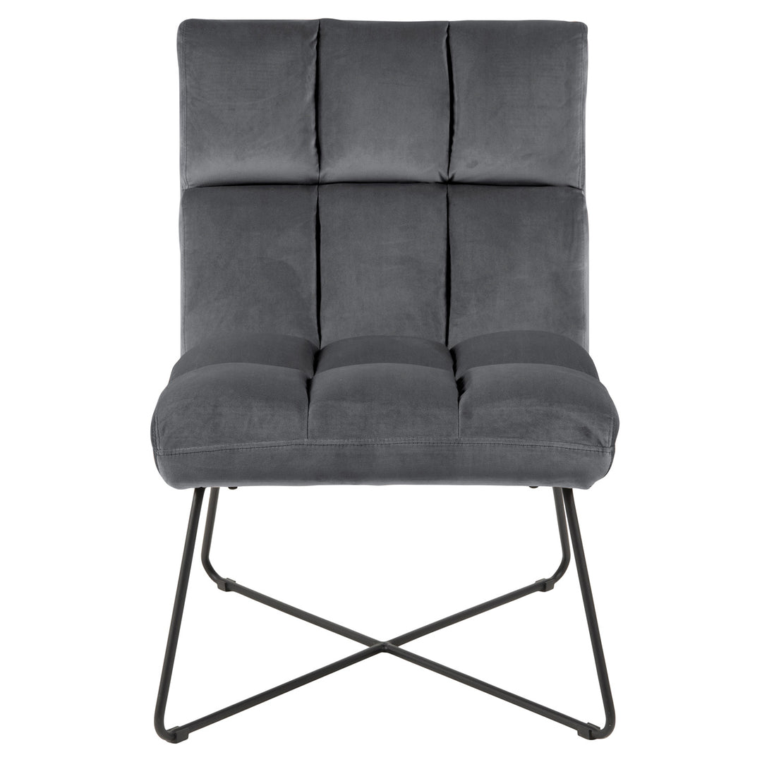 Produktbillede af ACT NORDIC Alba loungestol mørkegrå polyester og sort metal i premium kvalitet