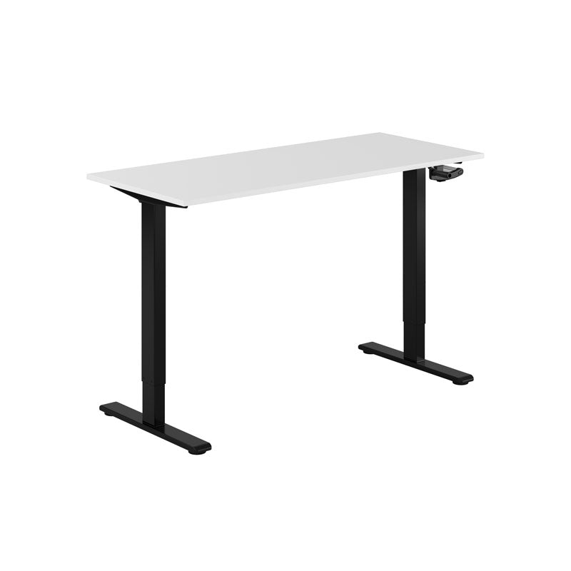 Produktbillede af ECO Hæve/Sænkebord manuelt 140x60cm Hvid-sort på tilbud