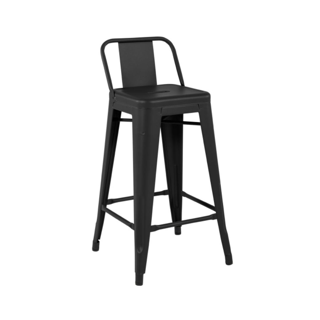 Produktbillede af TOLIX H 75 barstol m ryg med sædehøjde 75cm Sort på tilbud