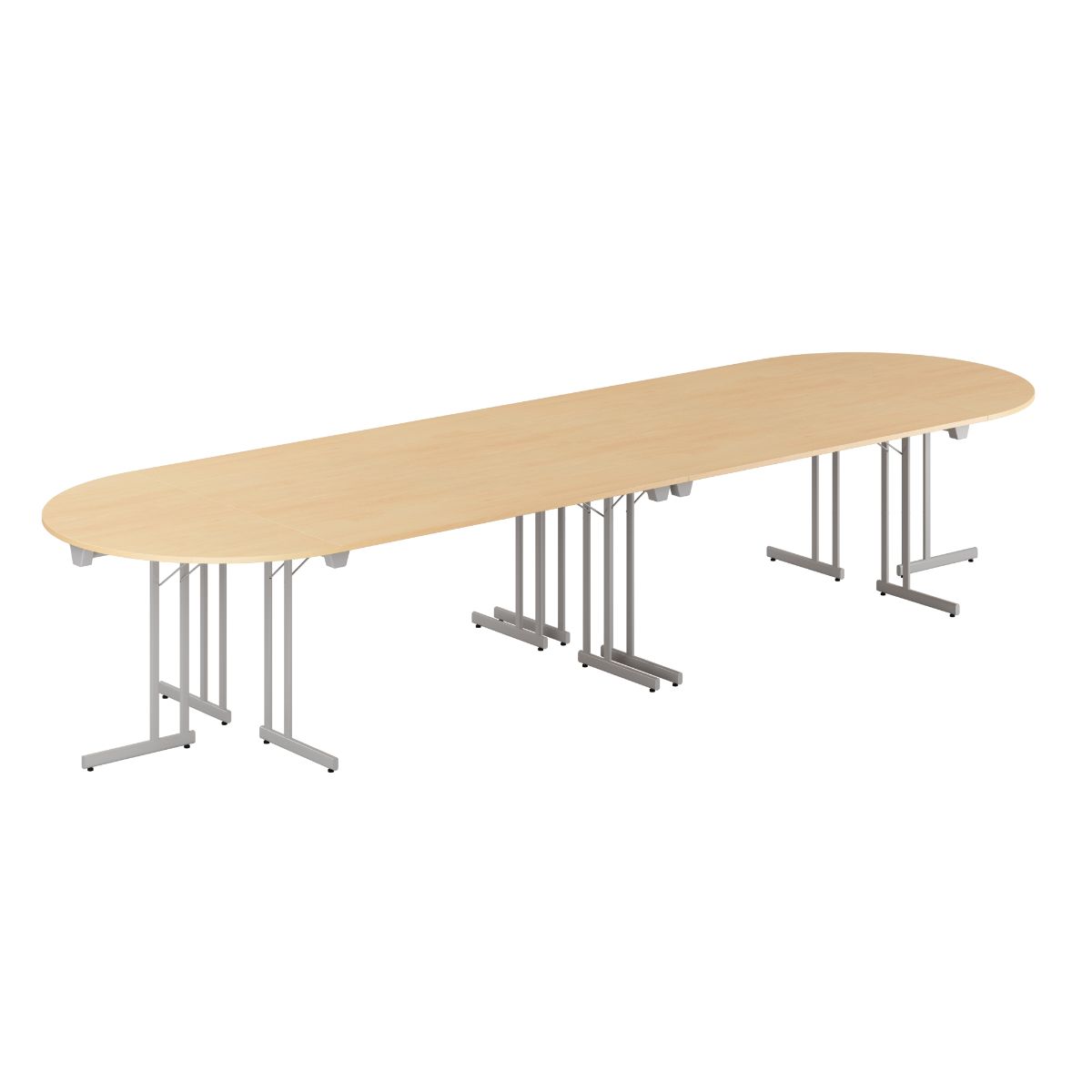 Produktbillede af Konferencebord 400x120cm Sammenklappeligt bord Bøg-grå på tilbud