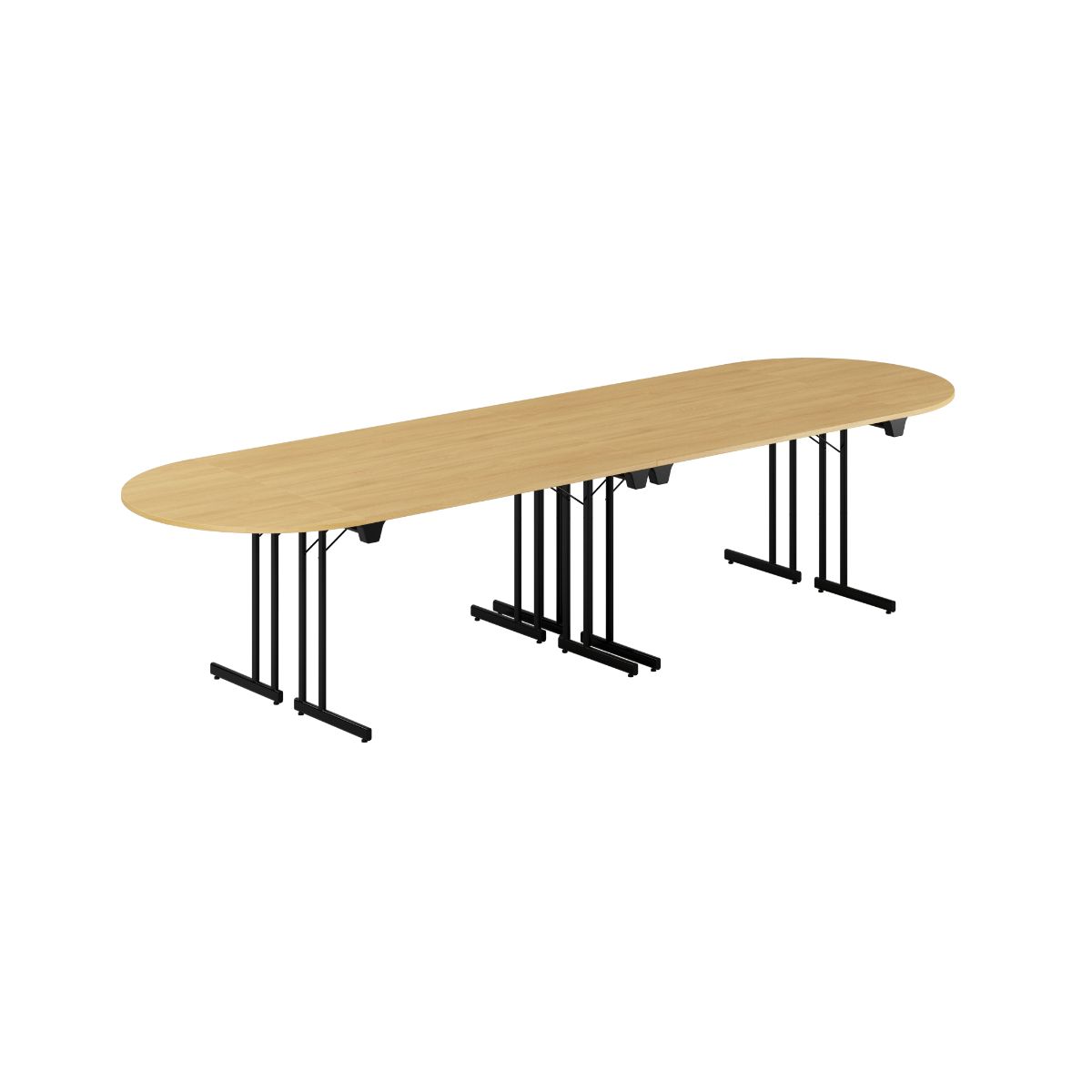 Produktbillede af Konferencebord 340x100cm Sammenklappeligt bord Eg-sort på tilbud