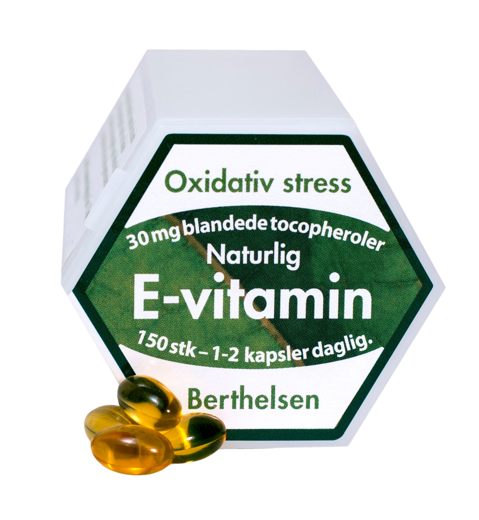 Produktbillede af Berthelsen E-vitamin 30 mg 150 tab. på tilbud