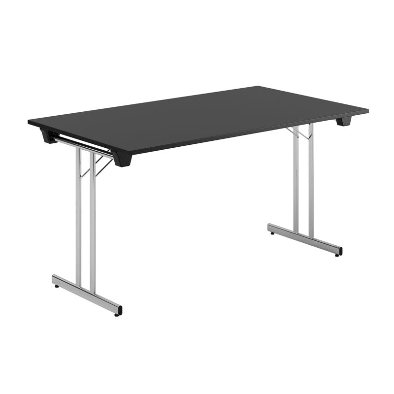 Produktbillede af Dinner Style 140x80cm Sammenklappeligt bord Sort-krom på tilbud