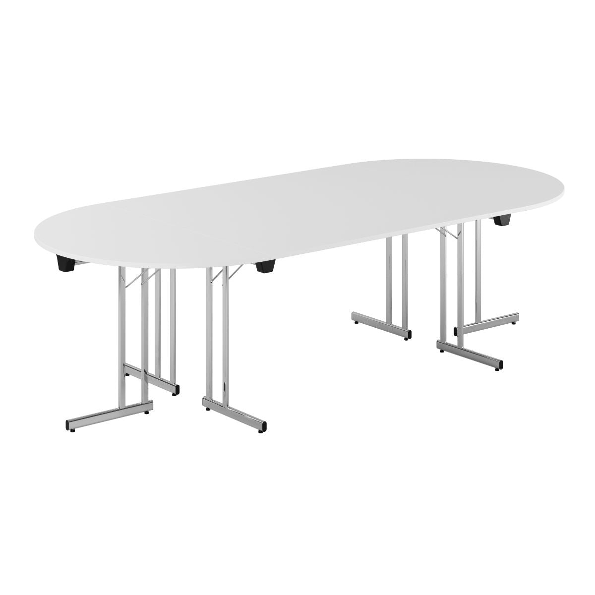 Produktbillede af Konferencebord 260x120cm Sammenklappeligt bord Hvid-krom på tilbud