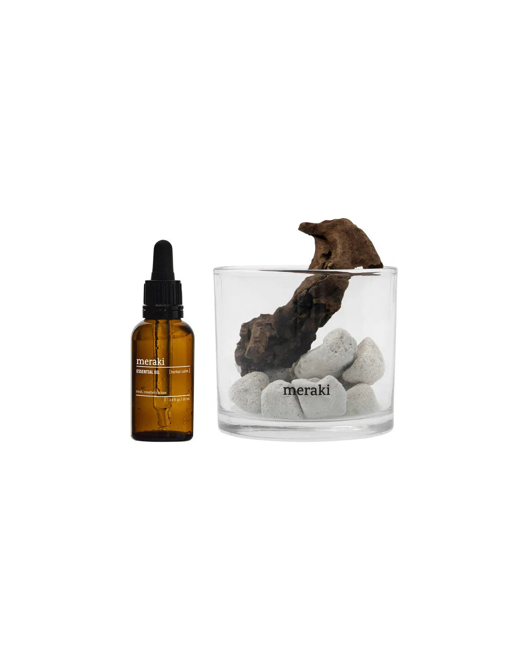Produktbillede af Meraki Diffuser Lavastone & wood Herbal calm 30 ml i premium kvalitet