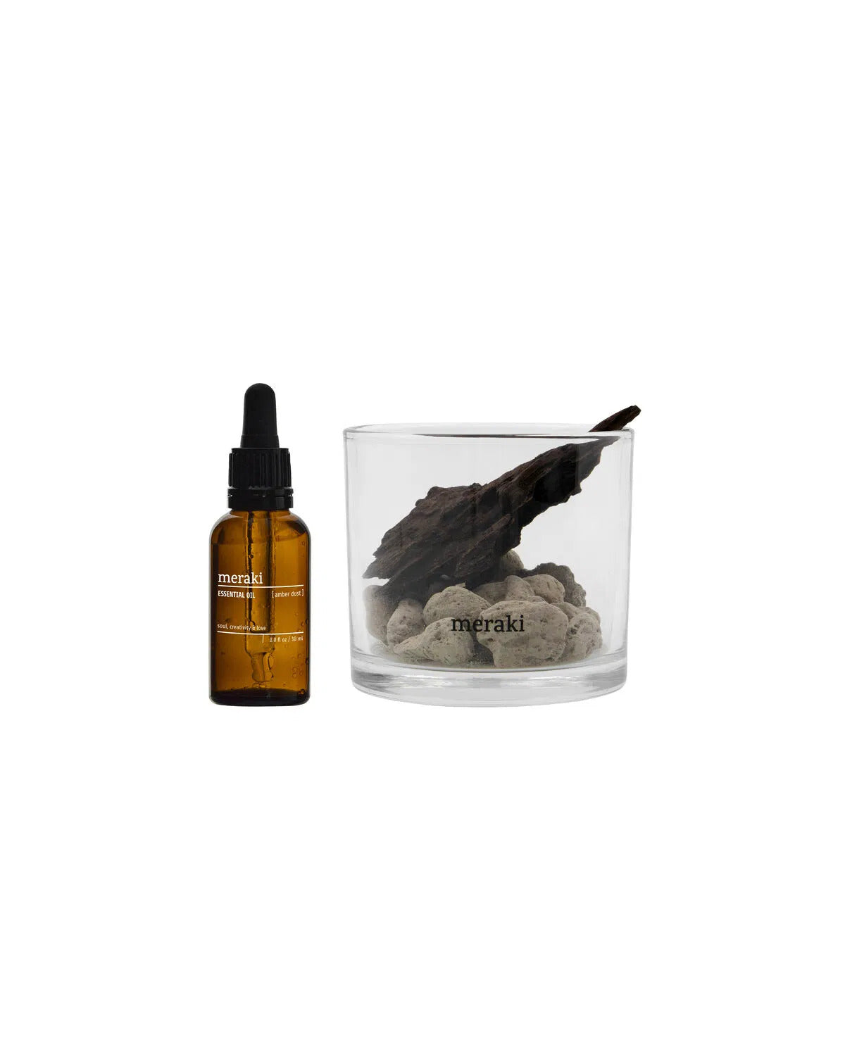 Produktbillede af Meraki Diffuser Lavastone & wood Amber dust 30 ml i premium kvalitet