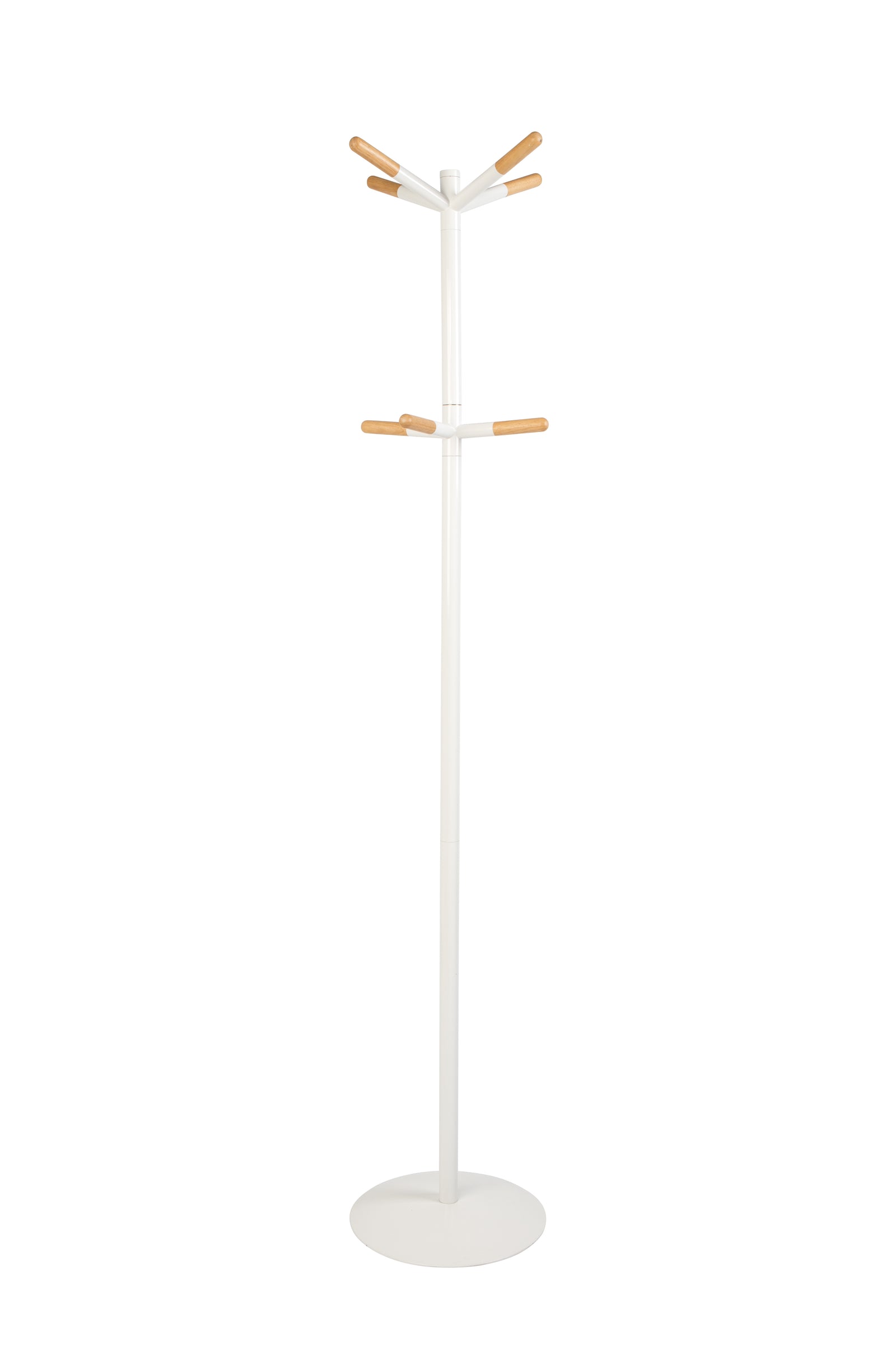 Produktbillede af ZUIVER Wooden Tip stumtjener hvid metal og natur træ i premium kvalitet