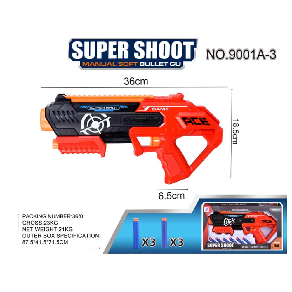 Soft Bullet Super Shoot 4 forskellige super seje pistoler 9001A-3