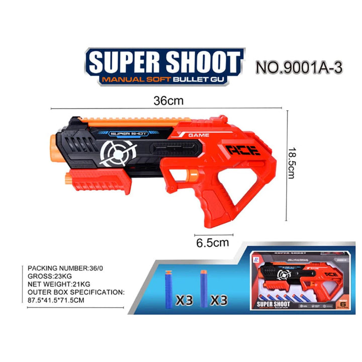 Soft Bullet Super Shoot 4 forskellige super seje pistoler 9001A-3