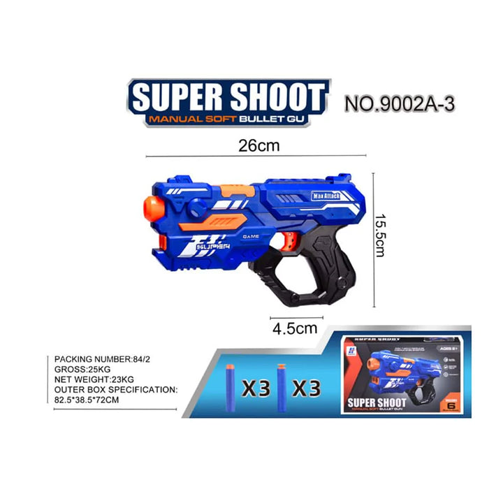 Soft Bullet Super Shoot 4 forskellige super seje pistoler 9002A-3