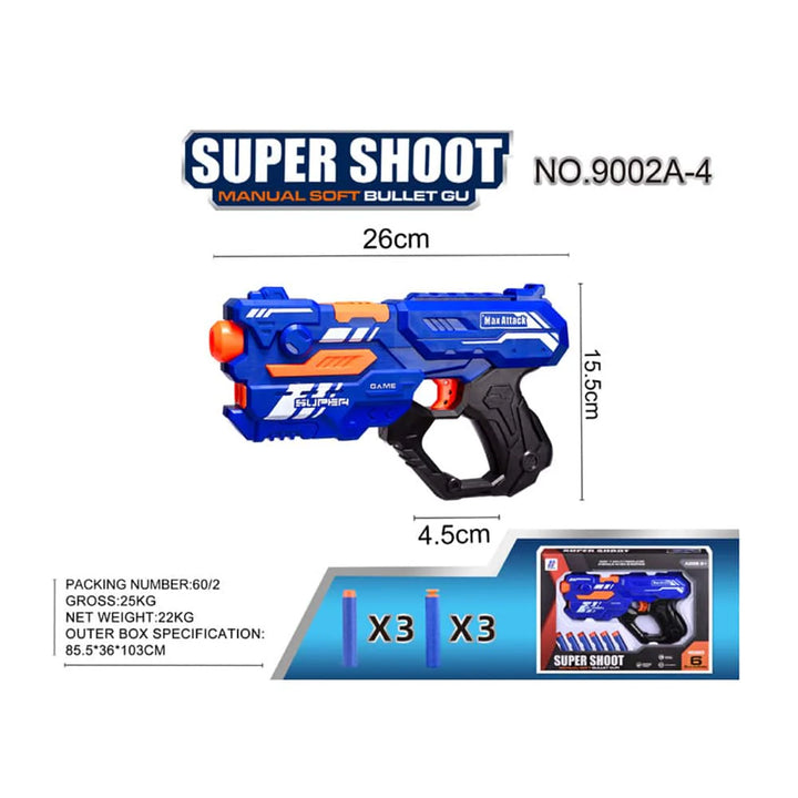 Soft Bullet Super Shoot 4 forskellige super seje pistoler 9002A-4