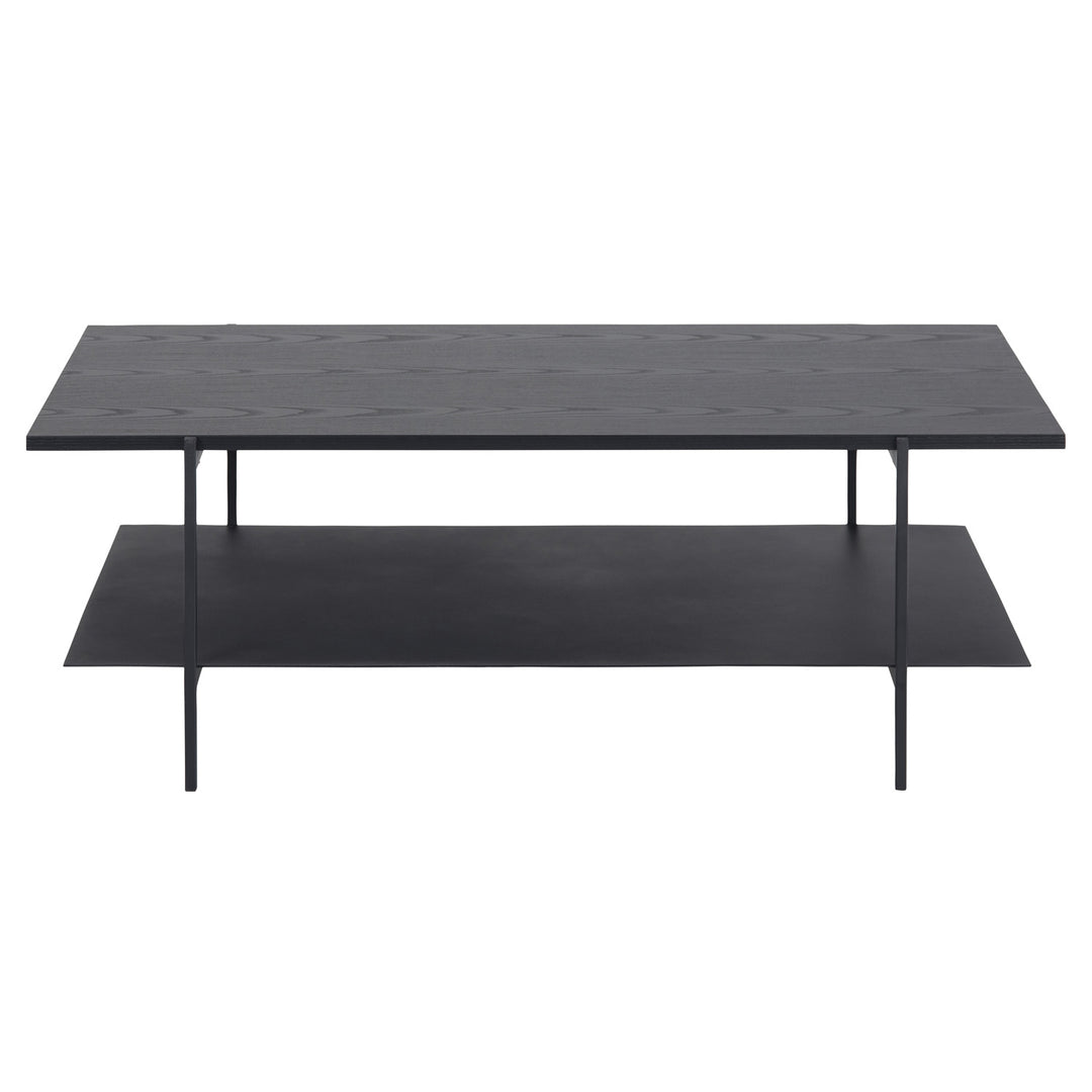 ACT NORDIC Angus sofabord m. hylde sort melamin ask og sort metal 115x60
