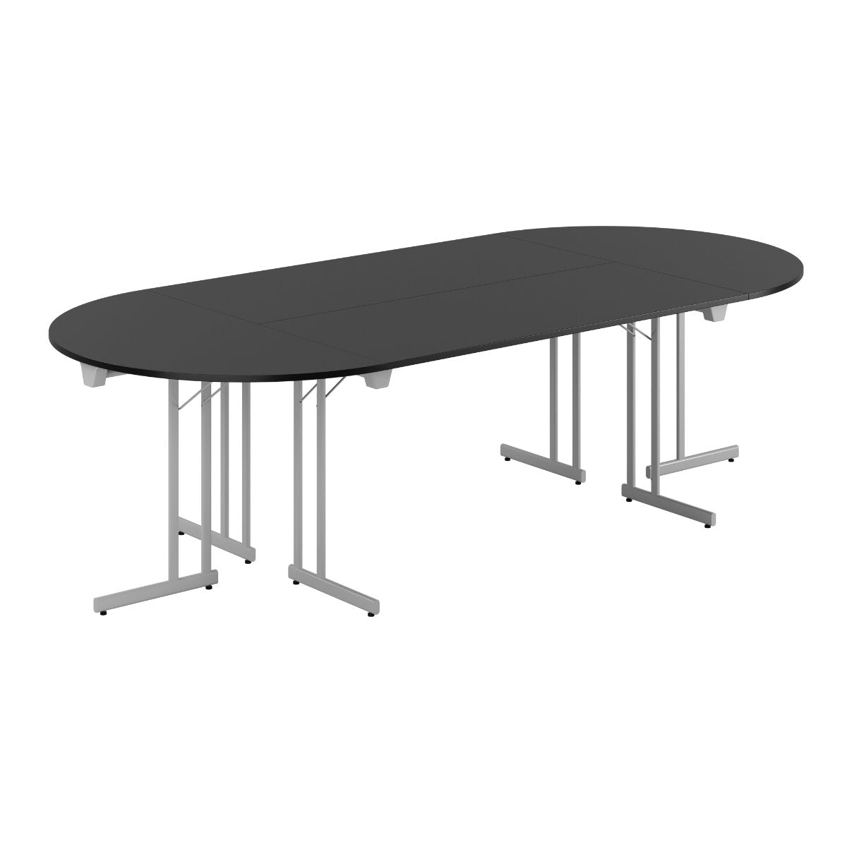 Produktbillede af Konferencebord 260x120cm Sammenklappeligt bord Sort-grå på tilbud